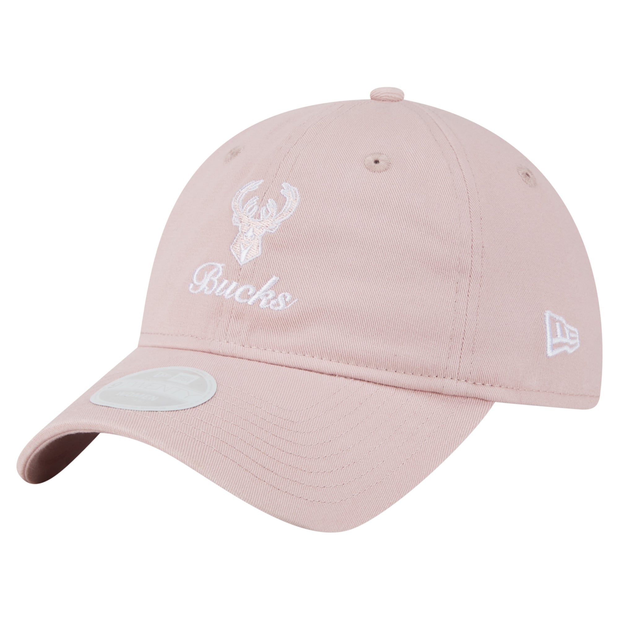 Women's Milwaukee Bucks New Era Pink Gameday Preppy 9Twenty Adjustable Hat